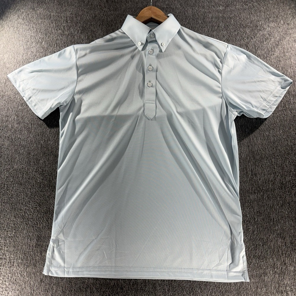 Collars and Co Dress Collar Polo Shirt Mens Small Solid Light Blue Performance
